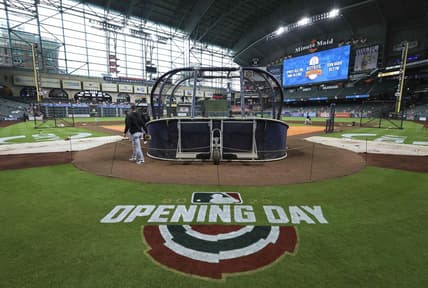 Mar 30, 2023; Houston, Texas, USA; General view inside Minute Maid Park before the game between the Houston Astros and the Chicago White Sox. Mandatory Credit: Troy Taormina-USA TODAY Sports