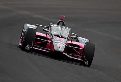 May 28, 2021; Indianapolis, IN, USA; IndyCar Series driver Helio Castroneves during Carb Day practice for the Indianapolis 500 at Indianapolis Motor Speedway. Mandatory Credit: Mark J. Rebilas-USA TODAY Sports