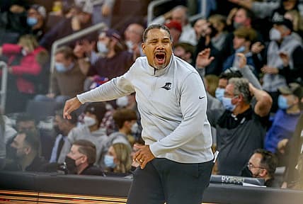 PC Coach Ed Cooley in second half against  St. John's

Ed Cooley