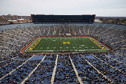 Apr 2, 2022; Ann Arbor, Michigan, USA;  General view during the Michigan Spring game at Michigan Stadium. Mandatory Credit: Rick Osentoski-USA TODAY Sports