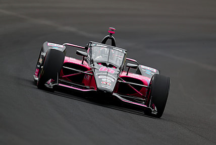 May 28, 2021; Indianapolis, IN, USA; IndyCar Series driver Helio Castroneves during Carb Day practice for the Indianapolis 500 at Indianapolis Motor Speedway. Mandatory Credit: Mark J. Rebilas-USA TODAY Sports