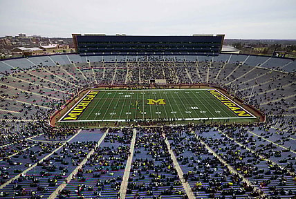 Apr 2, 2022; Ann Arbor, Michigan, USA;  General view during the Michigan Spring game at Michigan Stadium. Mandatory Credit: Rick Osentoski-USA TODAY Sports