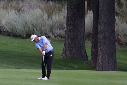 Cameron Beckman hits a chip shot during the Barracuda Championship PGA golf tournament at Montr  ux Golf and Country Club in Reno, Nevada on Friday, July 26, 2019.

Barracuda Golf Friday 060

Cameron Beckman hits a chip shot during the Barracuda Championship PGA golf tournament at Montreux Golf and Country Club in Reno, Nevada on Friday, July 26, 2019.