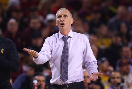 Jan 5, 2023; Tempe, Arizona, USA; Arizona State Sun Devils head coach Bobby Hurley reacts against the Washington State Cougars at Desert Financial Arena. Mandatory Credit: Mark J. Rebilas-USA TODAY Sports