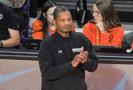 Dec 6, 2023; Clemson, South Carolina, USA; University of South Carolina Head Coach Lamont Paris during the first half  at Littlejohn Coliseum. Mandatory Credit: Ken Ruinard-USA TODAY Sports