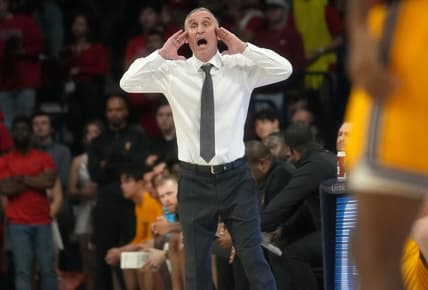 Arizona State Sun Devils head coach Bobby Hurley yells out to his team as they take on the Arizona Wildcats at McKale Center in Tucson on Feb. 25, 2023.

Basketball Asu Ua Mbb Arizona State At Arizona