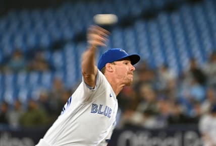 May 17, 2023; Toronto, Ontario, CAN;   Toronto Blue Jays starting pitcher Chris Bassitt (40) delivers a pitch against the New York Yankees in the first inning at Rogers Centre. Mandatory Credit: Dan Hamilton-USA TODAY Sports