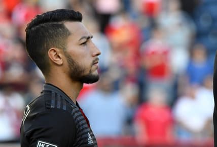 Jul 27, 2019; Chicago, IL, USA; D.C. United midfielder Luciano Acosta (10) before the game against the Chicago Fire at SeatGeek Stadium. Mandatory Credit: Mike DiNovo-USA TODAY Sports