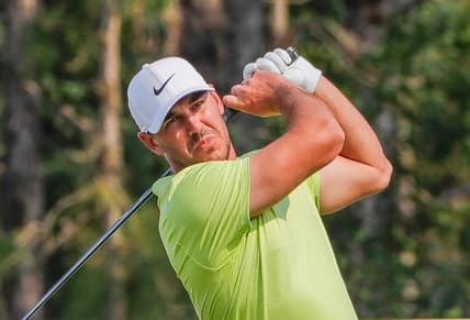 Feb 27, 2021; Bradenton, Florida,  USA; Brooks Koepka plays his shot from the third tee during the third round of World Golf Championships at The Concession golf tournament at The Concession Golf Club. Mandatory Credit: Mike Watters-USA TODAY Sports