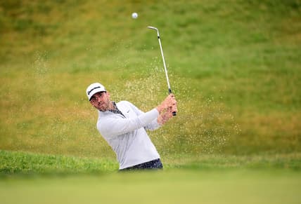 Jun 17, 2021; San Diego, California, USA; Matthew Wolff chips up onto the 11th green during the first round of the U.S. Open golf tournament at Torrey Pines Golf Course. Mandatory Credit: Orlando Ramirez-USA TODAY Sports