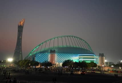 Oct 4, 2019; Doha; Qatar; General overall view of Khalifa International Stadium and Aspire Tower during the IAAF World Athletics Championships. The stadium will serve as a venue for the 2022 FIFA World Cup. Mandatory Credit: Kirby Lee-USA TODAY Sports