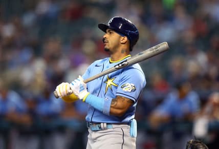 Jun 27, 2023; Phoenix, Arizona, USA; Tampa Bay Rays shortstop Wander Franco against the Arizona Diamondbacks at Chase Field. Mandatory Credit: Mark J. Rebilas-USA TODAY Sports