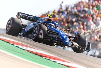 Oct 20, 2023; Austin, Texas, USA;  Logan Sargeant of Williams Racing during qualifying for the Formula 1 United States Grand Prix at Circuit of the Americas. Logan is the lone United States driver currently in F1. Mandatory Credit: Erich Schlegel-USA TODAY Sports