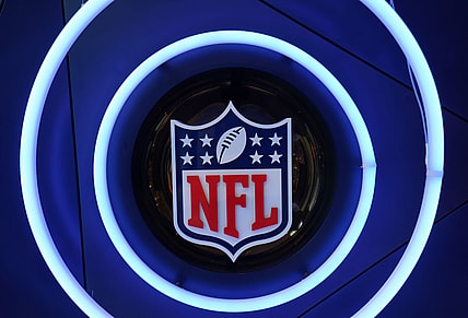 NFL logo on display in London