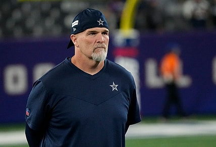 Sep 26, 2022; East Rutherford, NJ, USA; Dallas Cowboys defensive coordinator Dan Quinn at MetLife Stadium. Mandatory Credit: Robert Deutsch-USA TODAY Sports