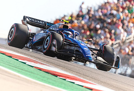 Oct 20, 2023; Austin, Texas, USA;  Logan Sargeant of Williams Racing during qualifying for the Formula 1 United States Grand Prix at Circuit of the Americas. Logan is the lone United States driver currently in F1. Mandatory Credit: Erich Schlegel-USA TODAY Sports
