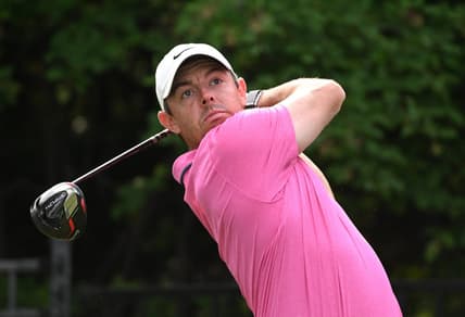 Jun 12, 2022; Etobicoke, Ontario, CAN;  Rory McIlroy hit his tee shot on the 17th hole during the final round of the RBC Canadian Open golf tournament. Mandatory Credit: Dan Hamilton-USA TODAY Sports