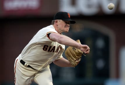 Apr 10, 2023; San Francisco, California, USA; San Francisco Giants starting pitcher Logan Webb (62) delivers a pitch against the Los Angeles Dodgers during the second inning at Oracle Park. Mandatory Credit: D. Ross Cameron-USA TODAY Sports
