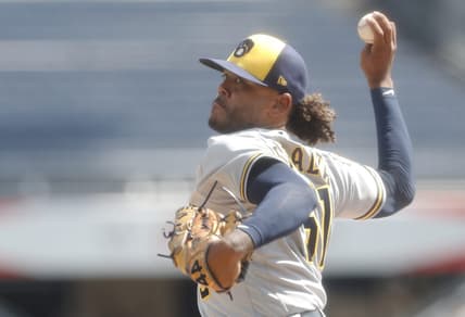 Sep 6, 2023; Pittsburgh, Pennsylvania, USA;  Milwaukee Brewers starting pitcher Freddy Peralta (51) delivers a pitch against the Pittsburgh Pirates during the first inning at PNC Park. Mandatory Credit: Charles LeClaire-USA TODAY Sports