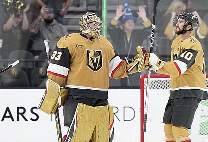 Adin Hill and Michael Amadio, Vegas Golden Knights (Photo- Vegas Golden Knights via Twitter)