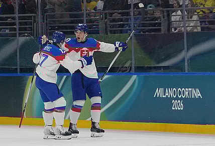 Olympics: Ice Hockey-Men Group B - SWE-SVK, juraj slafkovsky montreal canadiens