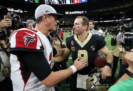 Matt Ryan and Drew Brees shake hands after game