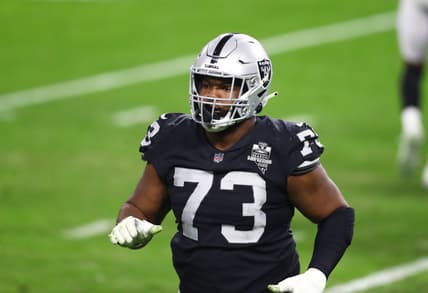 Dec 26, 2020; Paradise, Nevada, USA; Las Vegas Raiders defensive tackle Maurice Hurst (73) against the Miami Dolphins at Allegiant Stadium. Mandatory Credit: Mark J. Rebilas-USA TODAY Sports