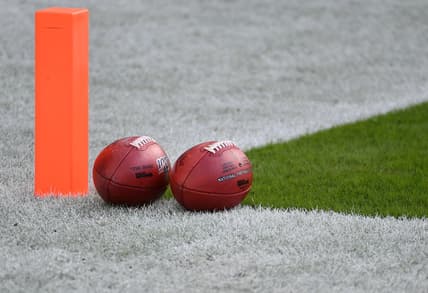 Nov 15, 2020; Miami Gardens, Florida, USA;  A general view of an end zone pylon and footballs on the field prior to the game between the Miami Dolphins and the Los Angeles Chargers at Hard Rock Stadium. Mandatory Credit: Jasen Vinlove-USA TODAY Sports