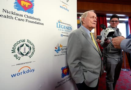 Jack Nicklaus is interviewed after the 12th annual Legends Luncheon presented by Nationwide on Wednesday, April 13,. 2022.

Ceb Crenshaw Fs 2