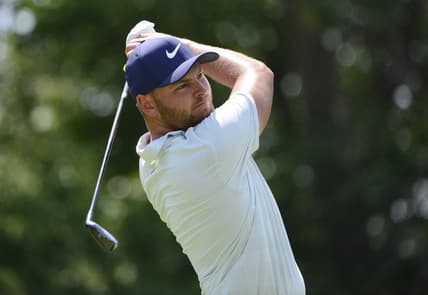 Aug 10, 2018; Saint Louis, MO, USA; Jordan Smith hits his tee shot on the 2nd hole during the second round of the PGA Championship golf tournament at Bellerive Country Club. Mandatory Credit: Jeff Curry-USA TODAY Sports