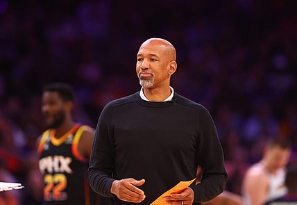 May 5, 2023; Phoenix, Arizona, USA; Phoenix Suns head coach Monty Williams against the Denver Nuggets during game three of the 2023 NBA playoffs at Footprint Center. Mandatory Credit: Mark J. Rebilas-USA TODAY Sports