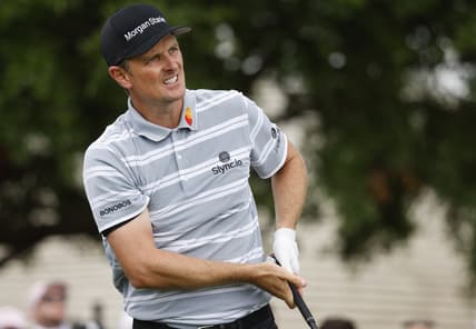 Mar 6, 2021; Orlando, Florida, USA; Justin Rose hits his drive down the first fairway during the third round of the Arnold Palmer Invitational golf tournament at Bay Hill Club & Lodge. Mandatory Credit: Reinhold Matay-USA TODAY Sports
