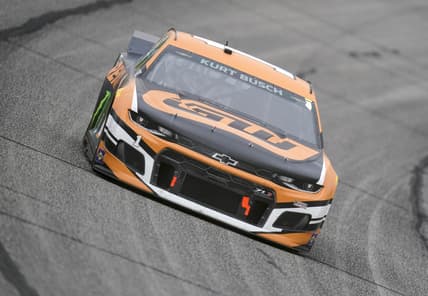 Jul 11, 2021; Hampton, Georgia, USA; NASCAR Cup Series driver Kurt Busch (1) races at Atlanta Motor Speedway. Mandatory Credit: Marvin Gentry-USA TODAY Sports