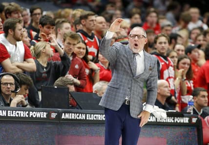Nov 10, 2023; Columbus, Ohio, USA;  Texas A&M Aggies head coach Buzz Williams calls a play during the second half against the Ohio State Buckeyes at Value City Arena. Mandatory Credit: Joseph Maiorana-USA TODAY Sports