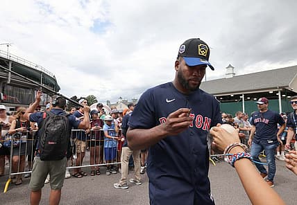 Boston Red Sox player Franchy Cordero signs autographs at the Little League World Series in South Williamsport, Pennsylvania, on Sunday, Aug. 21, 2022. The Red Sox and Baltimore Orioles played in the Little League Classic at Bowman Field on Sunday night.

CP 4