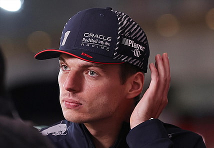 Formula One F1 - Las Vegas Grand Prix - Las Vegas Strip Circuit, Las Vegas, Nevada, U.S. - November 15, 2023 Red Bull's Max Verstappen talks to the media ahead of the Las Vegas Grand Prix REUTERS/Mike Blake