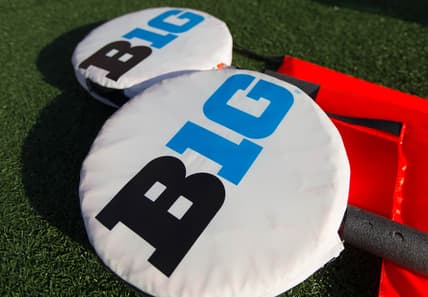 Big Ten conference logo on college football field