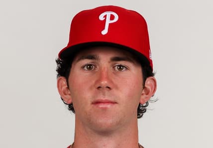 Feb 23, 2023; Clearwater, FL, USA; Philadelphia Phillies pitcher Andrew Painter (76) during photo day at BayCare Ballpark. Mandatory Credit: Nathan Ray Seebeck-USA TODAY Sports