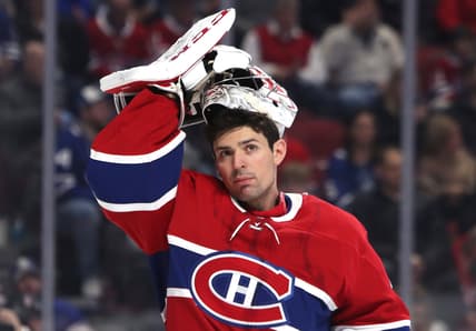 Feb 8, 2020; Montreal, Quebec, CAN; Montreal Canadiens goaltender Carey Price (31) puts his helmet before the game against Toronto Maple Leafs at Bell Centre. Mandatory Credit: Jean-Yves Ahern-USA TODAY Sports
