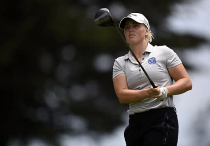 Jun 3, 2021; San Francisco, California, USA; Maja Stark follows her shot from the tenth tee during the first round of the U.S. Women's Open golf tournament at The Olympic Club. Mandatory Credit: Kelvin Kuo-USA TODAY Sports