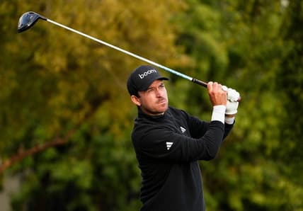 Nick Taylor plays his tee shot on the fifth hole during the third round of the WM Phoenix Open at TPC Scottsdale on Feb. 10, 2024.