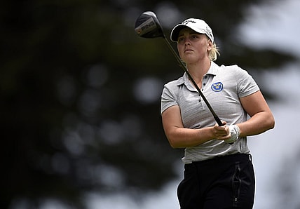 Jun 3, 2021; San Francisco, California, USA; Maja Stark follows her shot from the tenth tee during the first round of the U.S. Women's Open golf tournament at The Olympic Club. Mandatory Credit: Kelvin Kuo-USA TODAY Sports