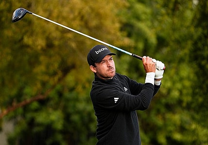 Nick Taylor plays his tee shot on the fifth hole during the third round of the WM Phoenix Open at TPC Scottsdale on Feb. 10, 2024.