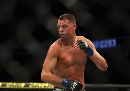 Jun 12, 2021; Glendale, Arizona, USA; Nate Diaz during UFC 263 at Gila River Arena. Mandatory Credit: Mark J. Rebilas-USA TODAY Sports
