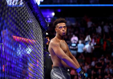 Jun 12, 2021; Glendale, Arizona, USA; Jamahal Hill during UFC 263 at Gila River Arena. Mandatory Credit: Mark J. Rebilas-USA TODAY Sports