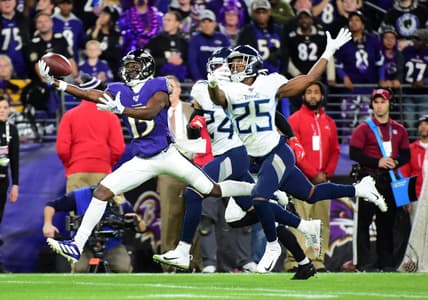 Baltimore Ravens receiver Marquise Brown