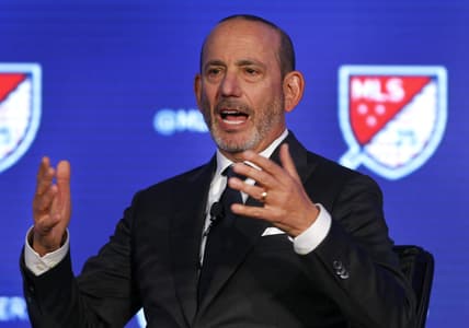 Feb 26, 2020; New York, New York, USA;  MLS Commissioner Don Garber during the MLS 25th Season Kickoff at the Mandarin Oriental Hotel. Mandatory Credit: Noah K. Murray-USA TODAY Sports