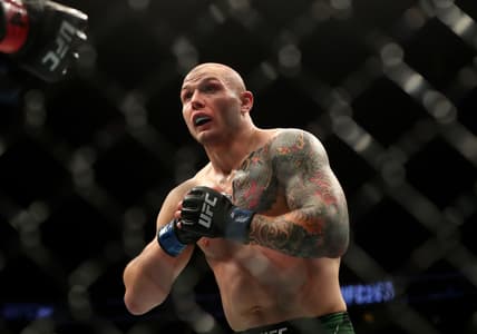 Jun 12, 2021; Glendale, Arizona, USA; Marvin Vettori during UFC 263 at Gila River Arena. Mandatory Credit: Mark J. Rebilas-USA TODAY Sports