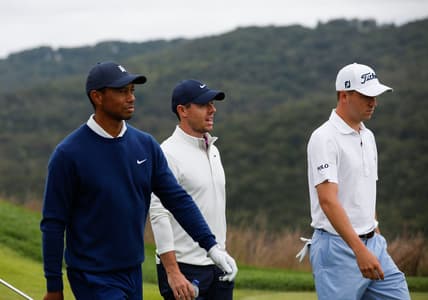 Tiger Woods and Justin Thomas faced off against Europeans Rory McIlroy and Justin Rose in the Payne's Valley Cup, the inaugural event at the new Payne's Valley Golf Course in Ridgedale, Mo., on Tuesday, Sept. 22, 2020.

Tpaynes Valley Cup00130