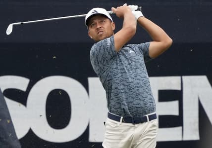 Jun 15, 2023; Los Angeles, California, USA; Xander Schauffele tees off on the 15th hole during the first round of the U.S. Open golf tournament at Los Angeles Country Club. Mandatory Credit: Michael Madrid-USA TODAY Sports